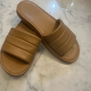 Vince Tan Slide Sandals